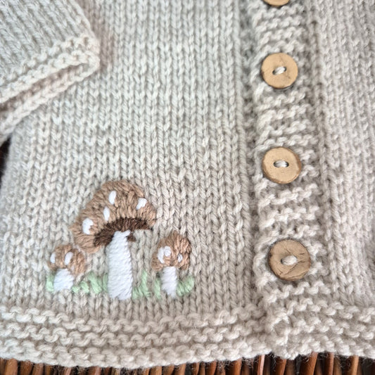 Handknit Toadstool Baby Cardigan and Bootie gift set 0-6 months (MADE TO  ORDER ) 5 colours!