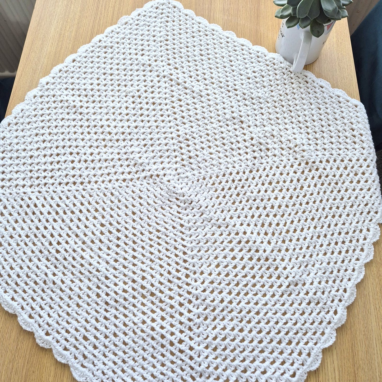 Crochet White Baby Blanket  (READY to send) Unisex baby gift 32 in square