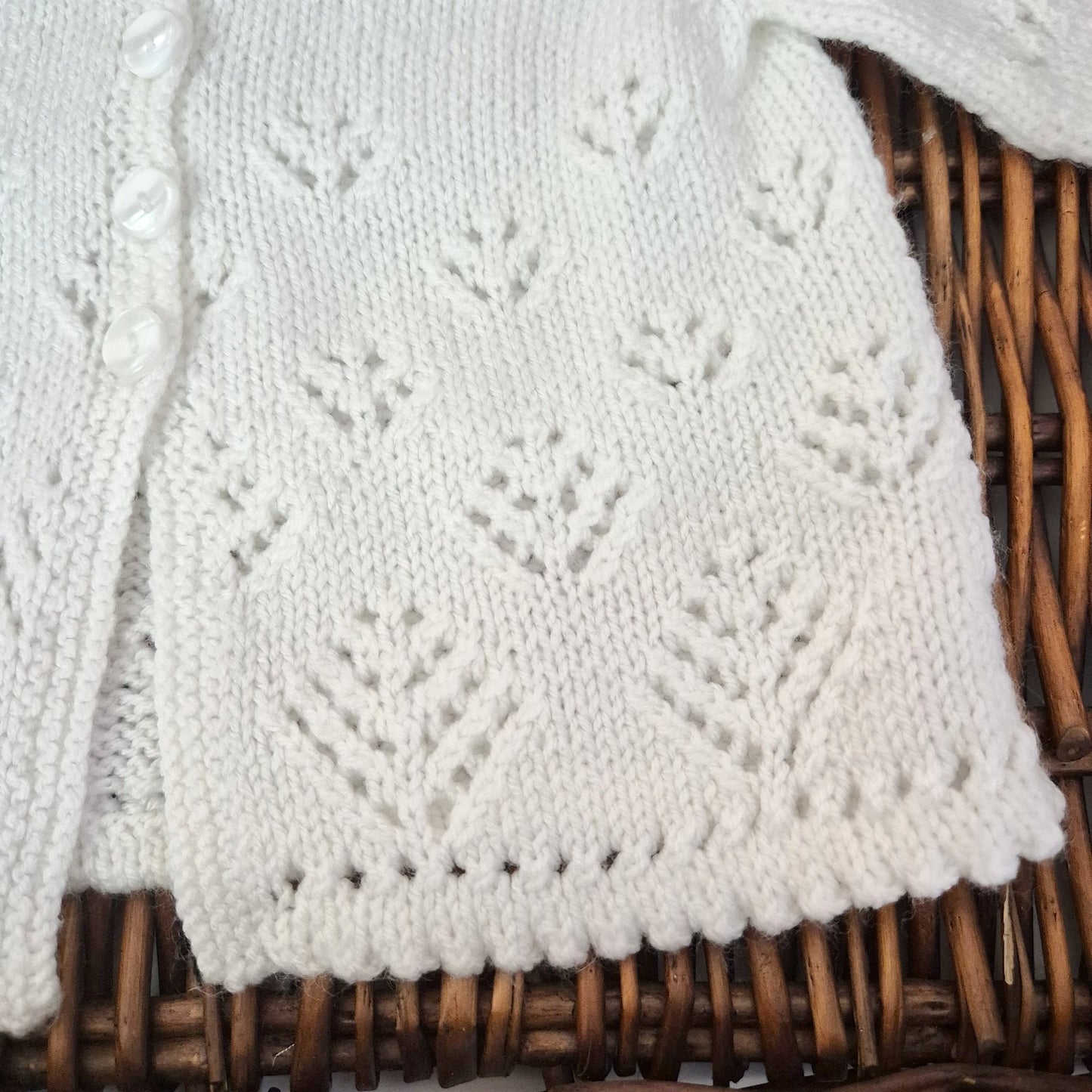 0-6 months White Knitted Lace Baby Jumper Cardigan  (Ready to Send)