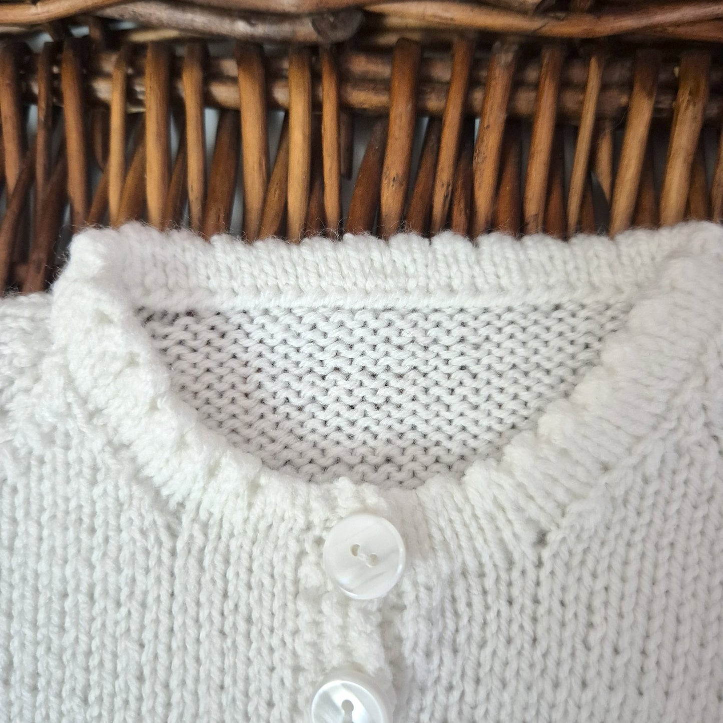 0-6 months White Knitted Lace Baby Jumper Cardigan  (Ready to Send)