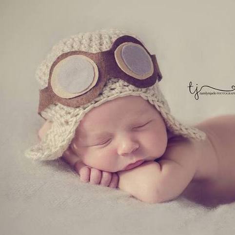 baby aviator pilot hat with goggles newborn photo prop hat