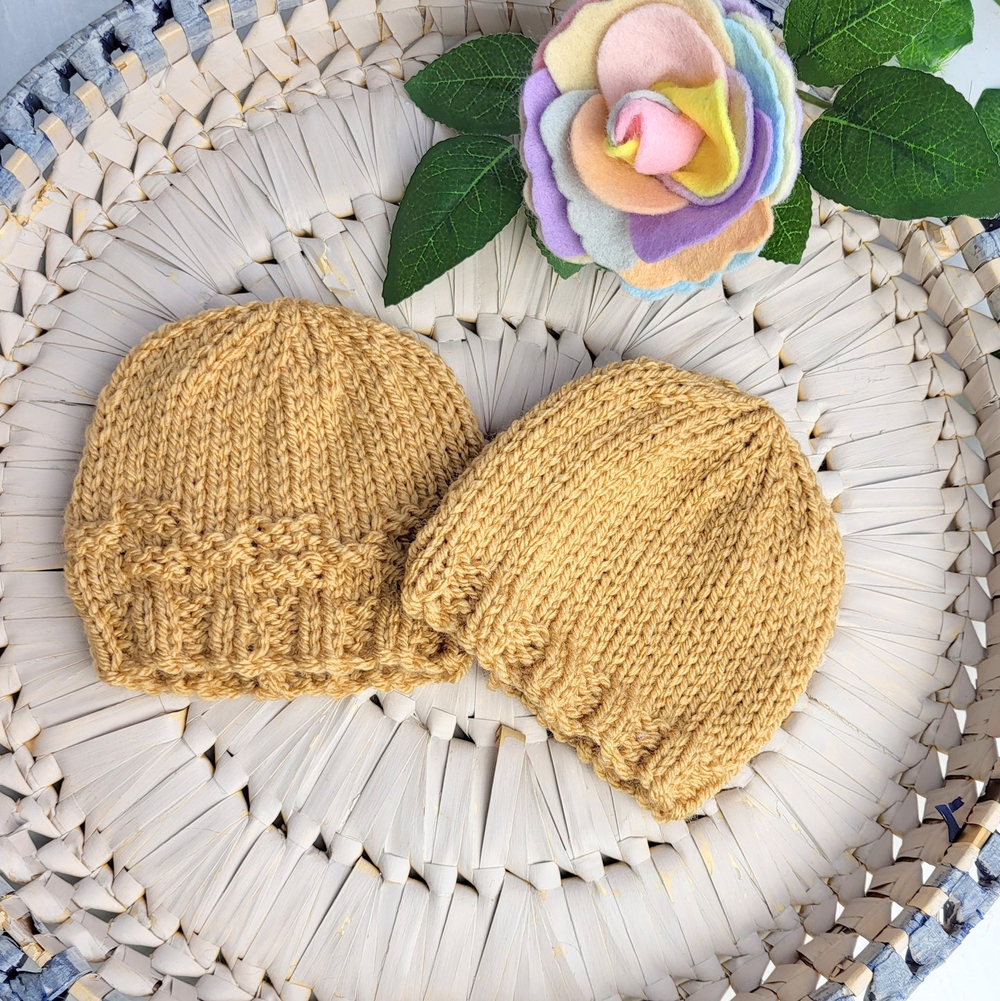  beige knitted newborn baby hospital coming home hat photo prop 