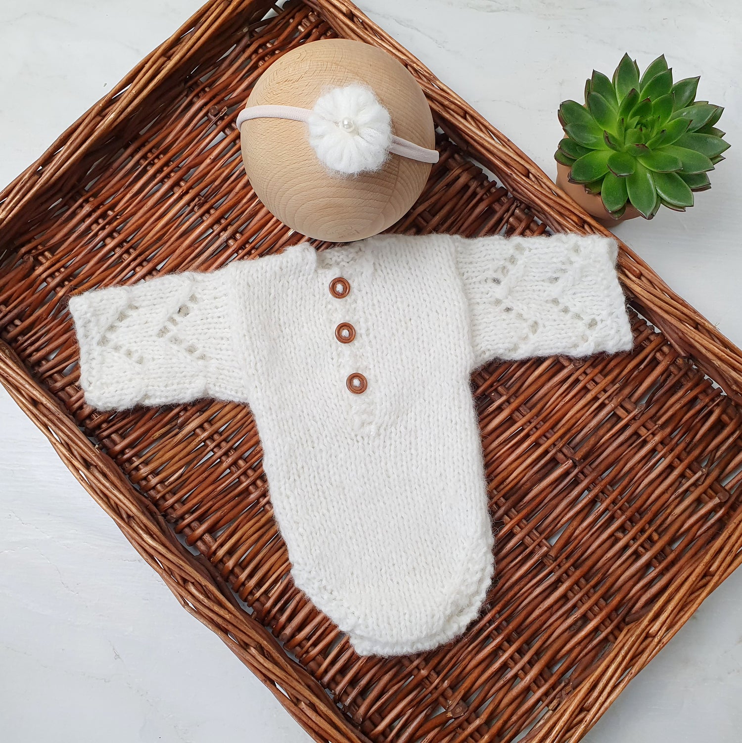 handmade knitted newborn baby neutrals photo prop