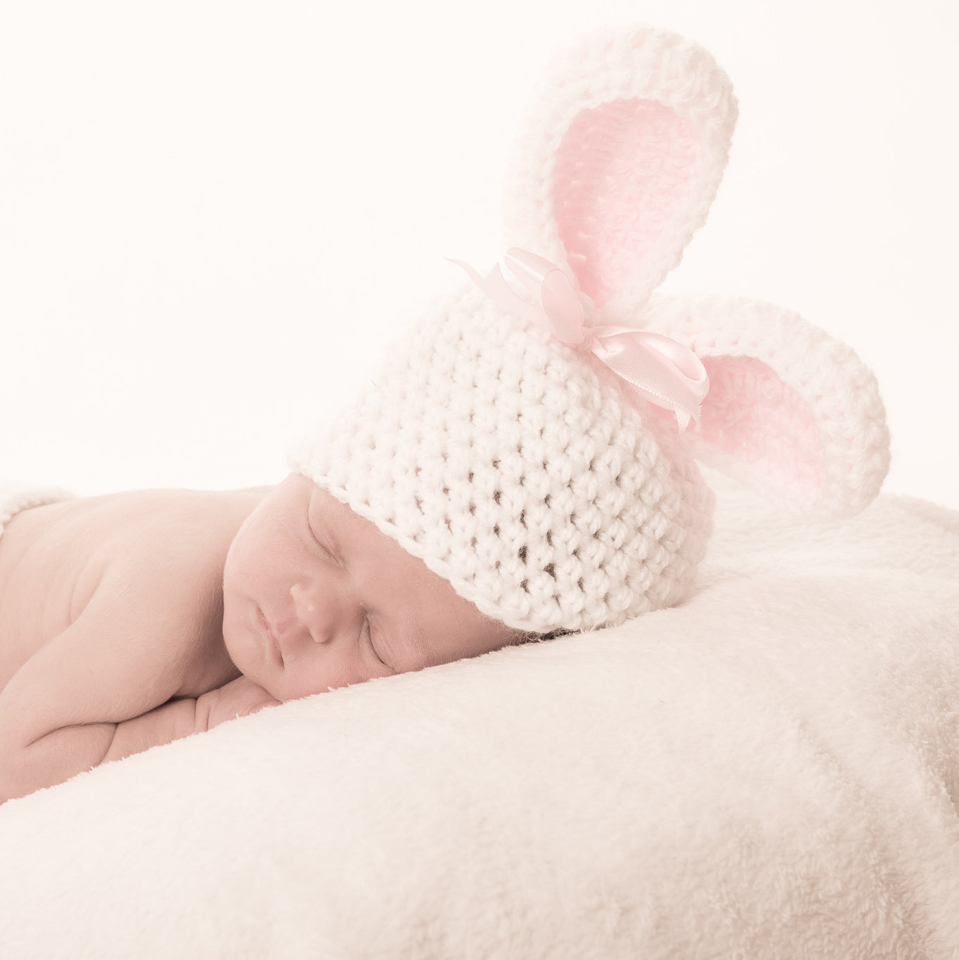 crochet baby clothes bunny ears hat photo prop easter bunny rabbit hat pink knit