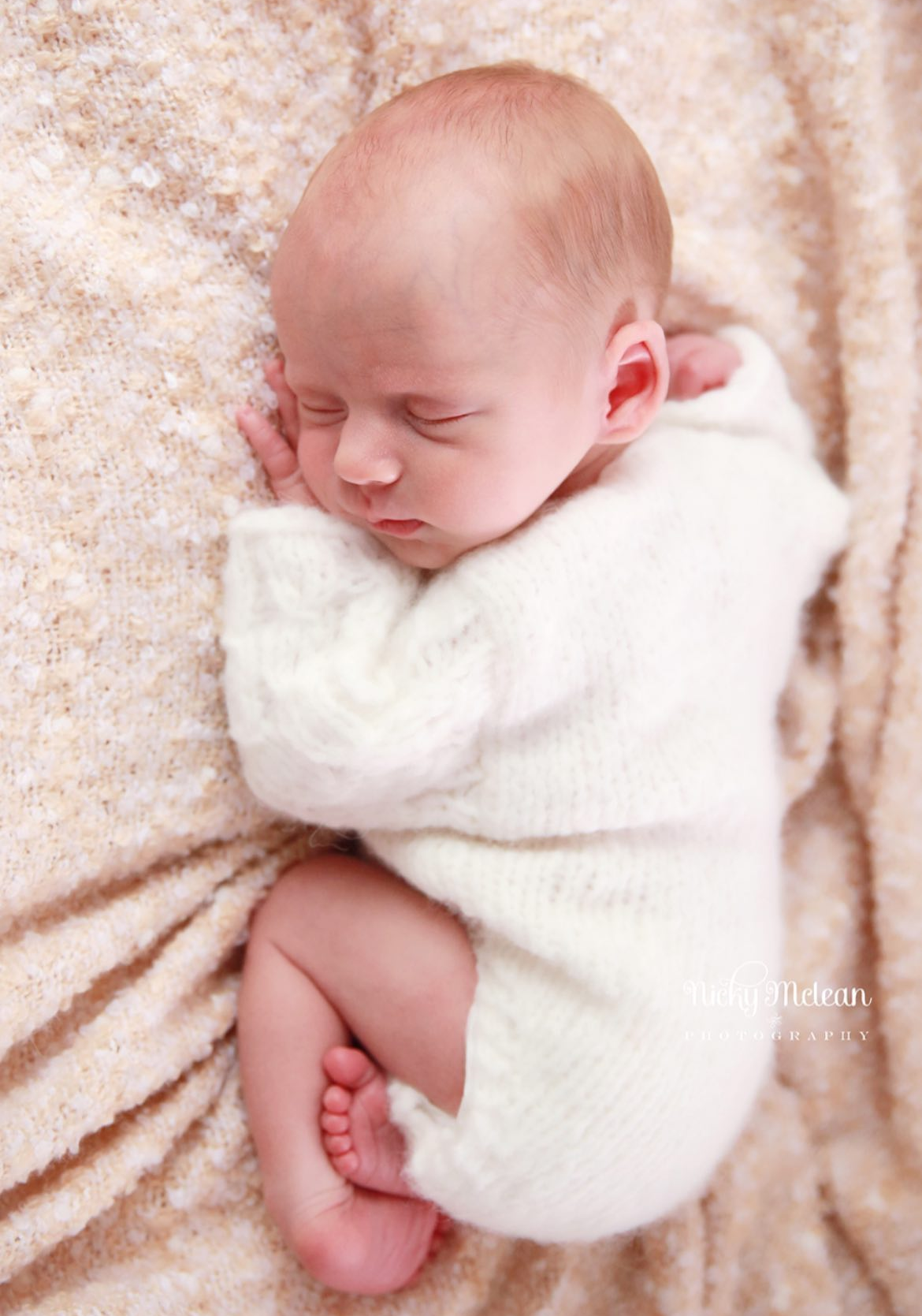 cream newborn baby romper photography prop
